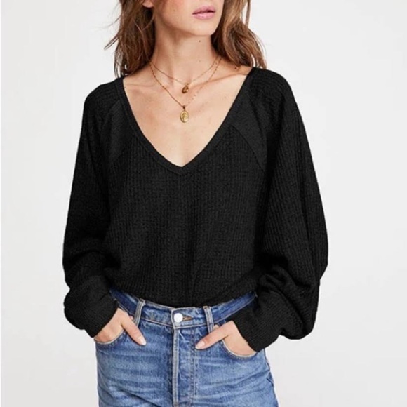 NWT Free People We The Free Santa Clara Thermal - Black - Small, Medium, Large - Picture 1 of 5